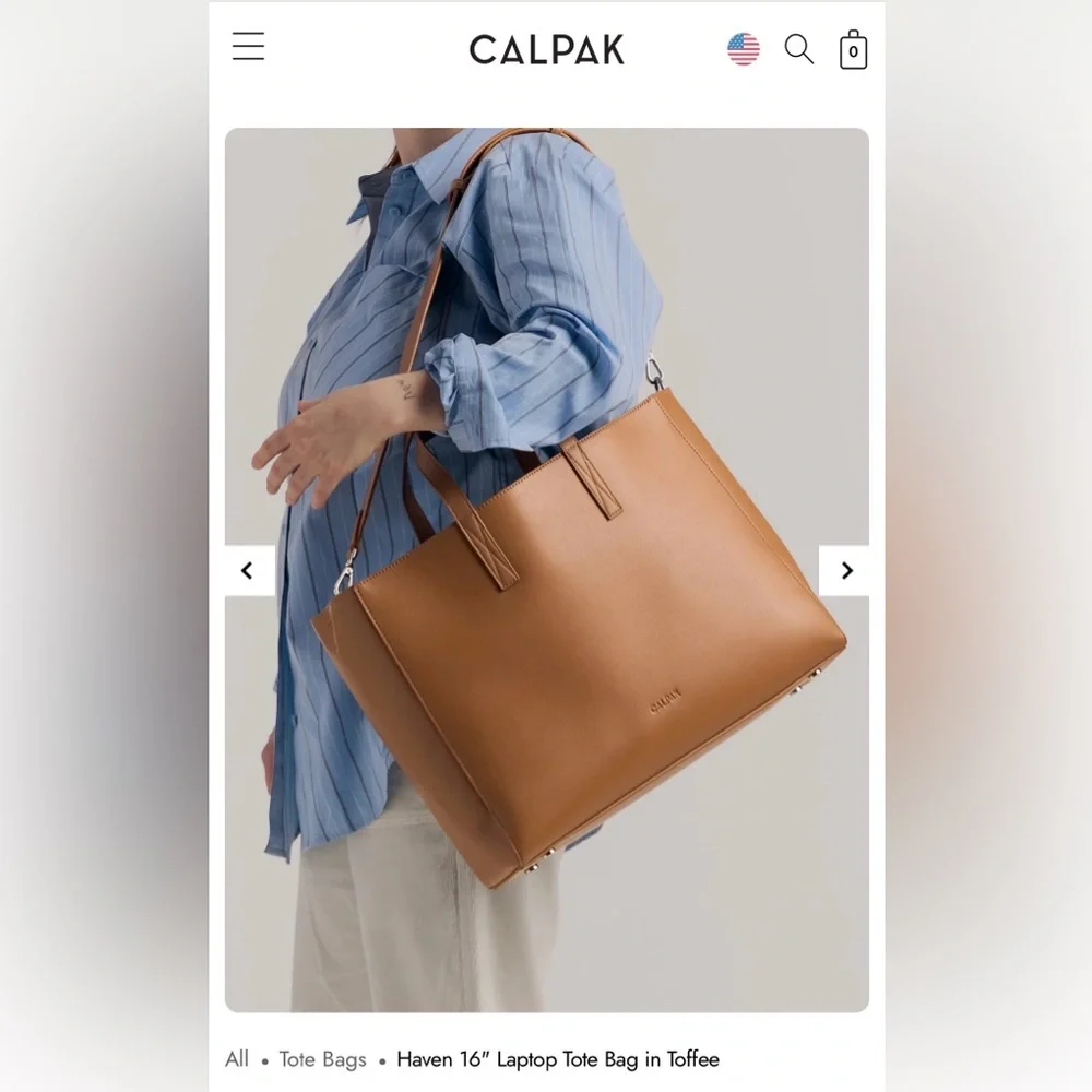 Calpak Haven 16’ Laptop Tote Bag in Toffee - Like New
